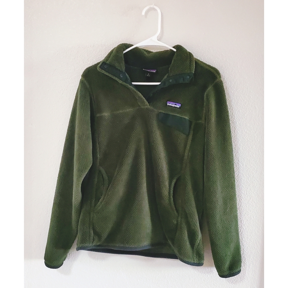 PATAGONIA Re-Tool Snap-T® Fleece Pullover Sweater Medium in Buffalo Green